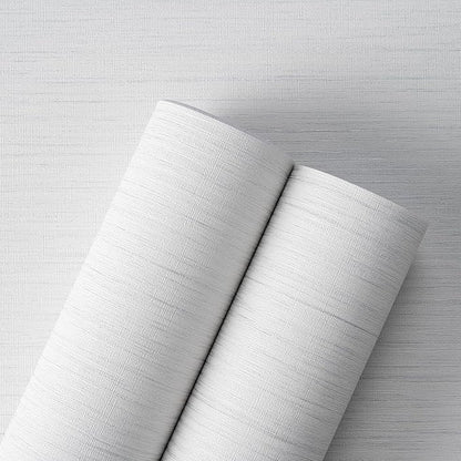 Grasscloth Textured Wallpaper White Peel and Stick 24inX393in Fabric Wall Paper Upgraded Thick Self-Adhesive Vinyl Contact Paper for Home Use