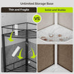 Orimade Rustproof 4 Tier Floor Standing Corner Shower Caddy Organizer, Plastic Metal Splicing Floor Corner Shelf Rack Storage Stands for Bathroom, Marble