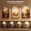 3Pcs Battery Operated Picture Light, Magnetic Led Painting Light with Remote Dimmable and Timer, 3 Lighting Modes Art Display Light for Picture Frame Paintings, Wireless Wall Decor Puck Lights, Gold