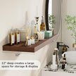 Fun Memories Floating Shelves - 2 Pack 12 Inch Deep Rustic Wooden Wall Shelves - Extra Deeper & Thicker Wall Mounted Storage Shelf for Living Room, Kitchen, Farmhouse - 36