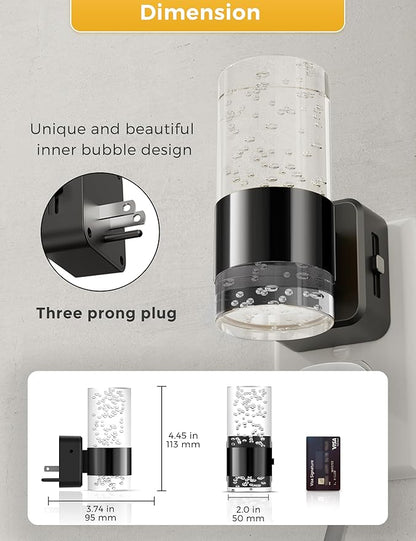 L LOHAS LED Night Light,Dimmable Night Lights Plug into Wall, Acrylic Nightlights with 0-100 LM Adjustable Brightness, Amber Plug in Night Light with Dusk to Dawn Sensor, for Bathroom Hallway