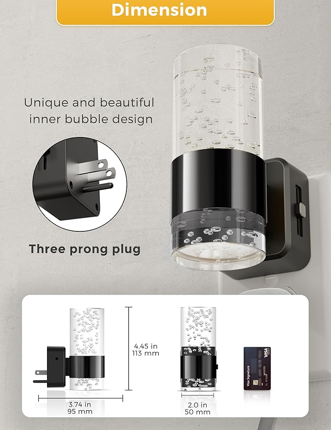 L LOHAS LED Night Light,Dimmable Night Lights Plug into Wall, Acrylic Nightlights with 0-100 LM Adjustable Brightness, 5000K Plug in Night Light with Dusk to Dawn Sensor, for Bathroom Hallway