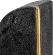 Boho Arched Semicircle Marble Bookends with Brass Detail, Set of 2, Black