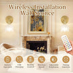 Vintage Battery Wall Sconce with Flower lampshade,Rechargeable Battery Powered Wall Lights,Wall lamp with 15 Colors for Bedroom Living Room Home Decor (Flower White, 2 Light Battery Operated)