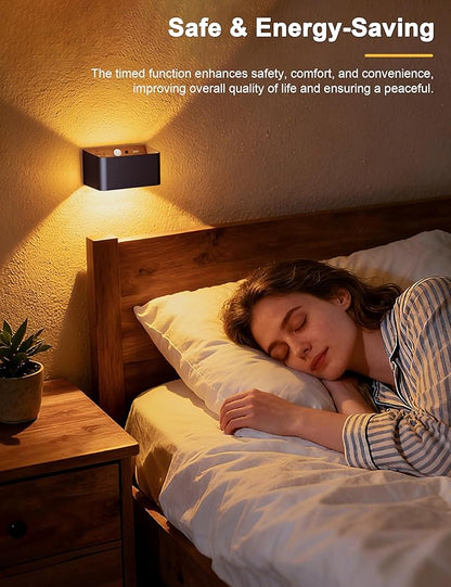 NIORSUN Motion Sensor Wall Light, 5000mAh Battery Operated Wall Sconce with Remote, 3CCT Dimmable Rechargeable Wall Lights,Wireless Sconces for Living Room Bedroom Hallway