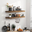 Fun Memories Floating Shelves - 24 Inch Rustic Wooden Wall Shelves - Extra Deeper & Thicker Wall Mounted Storage Shelf for Living Room, Kitchen, Farmhouse - 24