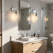 1-Light Bathroom Wall Sconce with Clear Glass Shade, Modern Vanity Light Fixture Over Mirror for Bathroom, Bedroom, Hallway, Living Room-Brushed Nickel