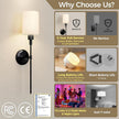 DORESshop Battery Operated Wall Sconce Set of 2, Wireless Wall Light Easy to Install, 7 Color Rechargeable Wall Sconces, Sconce Wall Decor Set of 2 for Bedroom, Living Room, Black, 24.3in