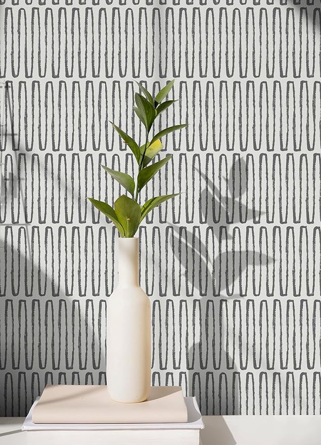 NuWallpaper Porter Charcoal Peel and Stick Wallpaper, NUS6220