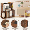 Tangkula 3 Tier Geometric Bookshelf, S Shaped Open Bookcase with Storage, Home Office Decor, Freestanding Wood Display Shelf for Living Room Study, Small Bookshelf for Small Spaces (2, Rustic Brown)