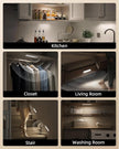 EZVALO 8-inch Under Cabinet Lighting, 1800mAh Rechargeable Motion Sensor Light, 3 Color Temperatures, Dimmable Magnetic Wireless Light for Kitchen, Pantry, Closet, Stairs