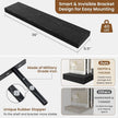 fuqing Floating Shelves for Wall, Wall Mounted Wood Floating Shelf with Invisible Brackets for Living Room, Bathroom, Bedroom, Kitchen Storage and Decor, 36 Inch Set of 2, Black