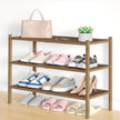 Smiry Bamboo Shoe Rack, 3 Tier Shoe Organizer for Entryway & Closet, Stackable Free Standing Storage Shelf for Shoes, Bags & Plants, Walnut