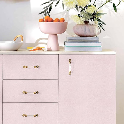Pink Grasscloth Peel and Stick Wallpaper Textured Contact Paper 15.7inch x 196.8inch Faux Linen Vintage Grasscloth Contact Paper Self Adhesive Removable Wallpaper Vinyl