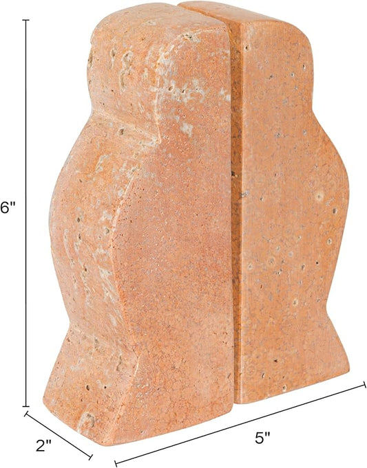 Creative Co-Op Decorative Travertine Wave Bookends, Blush
