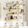 Floating Shelves with Black Metal Brackets Set of 2,30