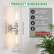 Wall Sconces 2-Pack, Hardwired Bathroom Light Fixtures, Modern Farmhouse Vanity Wall Lighting with Clear Glass Shades, E26 Base Wall Sconce Wall Lights for Bathroom Wall Decor, Brushed Nickel