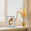 Vittanly 5x7 Picture Frame Set of 4, Display Pictures 4x6 with Mat or 5x7 without Mat, Engineered Wood with Shatter Resistant Plexiglass, Small Photo Frames for Wall or Tabletop Display, Grey
