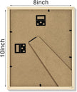 Vittanly 8x10 Picture Frame Set of 4, Display Pictures 5x7 with Mat or 8x10 without Mat, Engineered Wood with Shatter Resistant Plexiglass, Photo Frames for Wall or Tabletop Display, Natural Wood