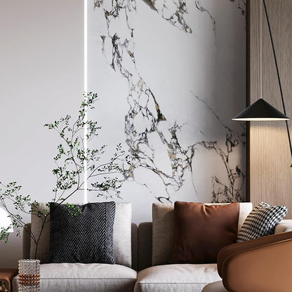White Gloss Gold Veins Marble Granite Contact Paper peel and stick Wallpaper Cabinet kitchen for Countertops354x16inch Vinyl Wrap Adhesive Counter Top laminate Sheets Wall Paper DIY Bathroom Backspash