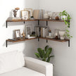 Fun Memories Deep Floating Shelves, 36W x 8D Floating Shelves Set of 2, Wall Mounted Shelf with Metal Brackets, Rustic Wood Wall Shelf for Bathroom, Kitchen and Living Room, Rustic Brown