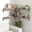 Fun Memories Deep Floating Shelves, 32W x 8D Floating Shelves Set of 2, Wall Mounted Shelf with Metal Brackets, Rustic Wood Wall Shelf for Bathroom, Kitchen and Living Room, Grey