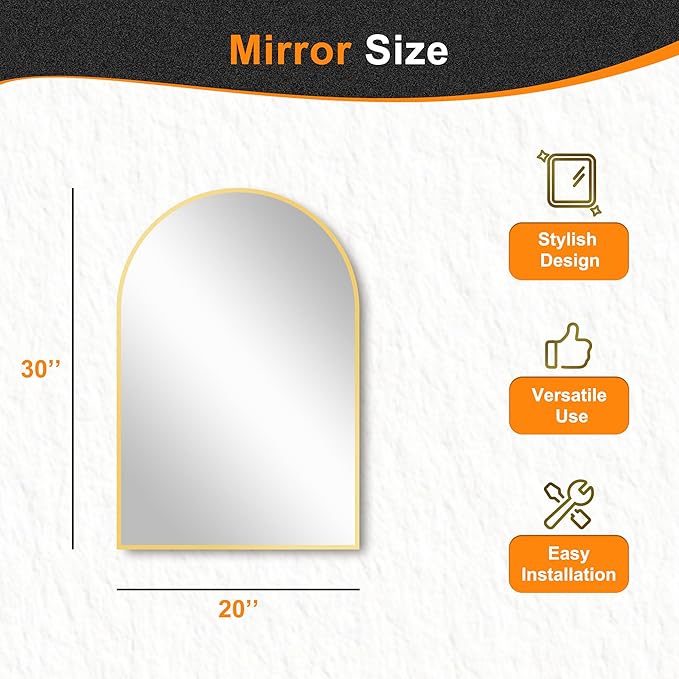 Delma Arched Bathroom Mirror, 20