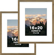 FrameWorks 2-Pack, 16x20 Matted to 11x14 Picture Frame, Dark Oak – Classic Wooden Photo Frame with Tempered Glass, Modern Matte Finish for Prints, Posters, Certificates & Wall Decor – Gallery-Ready