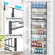 8-Tier Pantry Door Oragnizer, Over The Door Pantry Organizer Rack and Storage, Hanging Spice Rack Shelves Door, Home Office Laundry Room Bathroom & Kitchen Organization Essentials Metal