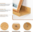 Fun Memories Picture Ledge Shelves Set of 4, 24 Inch Rustic Wall Mounted Floating Shelves with Lip for Home Storage and Décor in Bathroom, Kitchen, Nursery, Bedroom, Living Room, Oak