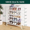 Smiry Bamboo Shoe Rack for Closet, 6 Tier Wooden Stackable Shoe Organizer, Free Standing Shoes Storage Shelf for Entryway, Front Door Entrance, White