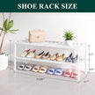 Smiry Bamboo Shoe Rack for Closet, 2 Tier Long Wooden Stackable Shoe Organizer, Free Standing Shoes Storage Shelf for Entryway, Front Door Entrance, White