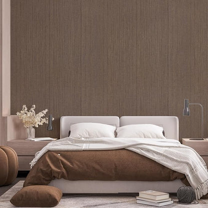 Grasscloth Peel and Stick Wallpaper 15.7" X 120" Self-Adhesive Textured Contact Paper Brown Faux Grasscloth Removable Wallpaper for Cabinets Counter Top Liners