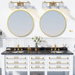 PROHOMEWARE Gold Round Bathroom Mirrors, 28 inch Circle Wall Mounted Hanging Mirror for Entryway, Living Room, Hallway, Bathroom, Bedroom