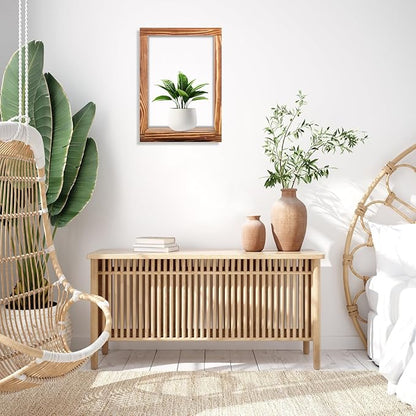 2 Pack Wooden Shelves, Farmhouse Wall Decor, Rustic Wooden Framed Wall Art for Living Room, Bathroom, Bedroom - Modern Decorative Shelf for Plants & Photos