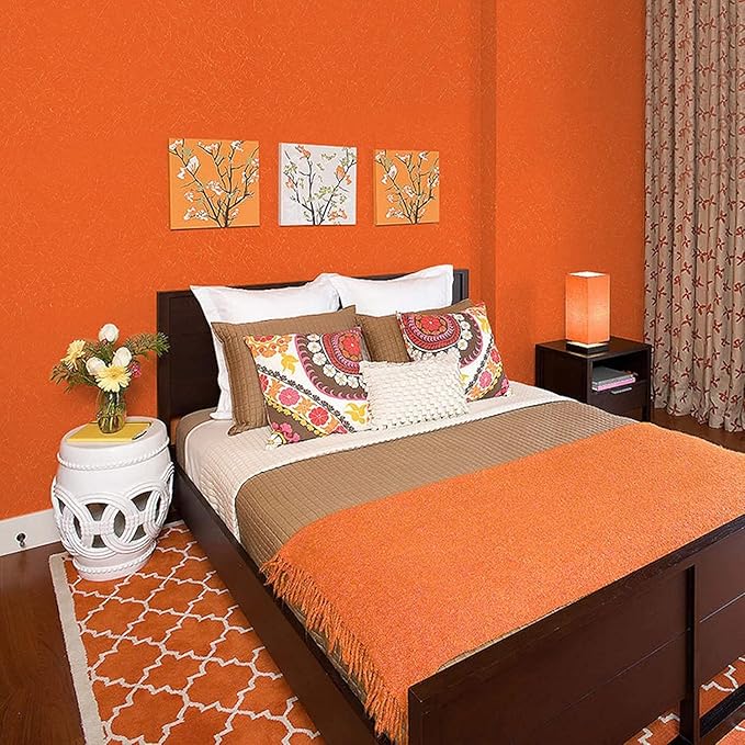 Abyssaly Orange Peel and Stick Wallpaper Removable Self Adhesive Wallpaper Embossed Silk Textured Contact Paper Home Decorativon for Cabinet Countertop Wall Shelf Liner Paper 15.7