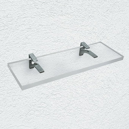 Clear Acrylic Shelves 6" W x 16.5 L, 3/4" Thick Wall Mounted Transparent Acrylic Shelves for Bedroom, Living Room, Bathroom, Kitchen -‎ Chrome Brackets, Pack of 2