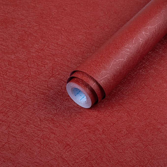 Dark Red Peel and Stick Self Adhesive Wallpaper - Removable Waterproof Bathroom Countertop Contact Paper 15.7" X 118" - Kitchen Vinyl Wrap for Cabinet Countertops - Wall Cover Counter Top Paper