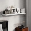 Fun Memories Floating Shelves 55 Inch Long, 9.3 Inch Deep Classic Crown Molding Floating Shelves for Wall, Rustic Wooden Shelves for Wall Decor Bathroom, Kitchen, Office, (White, 1Pack)