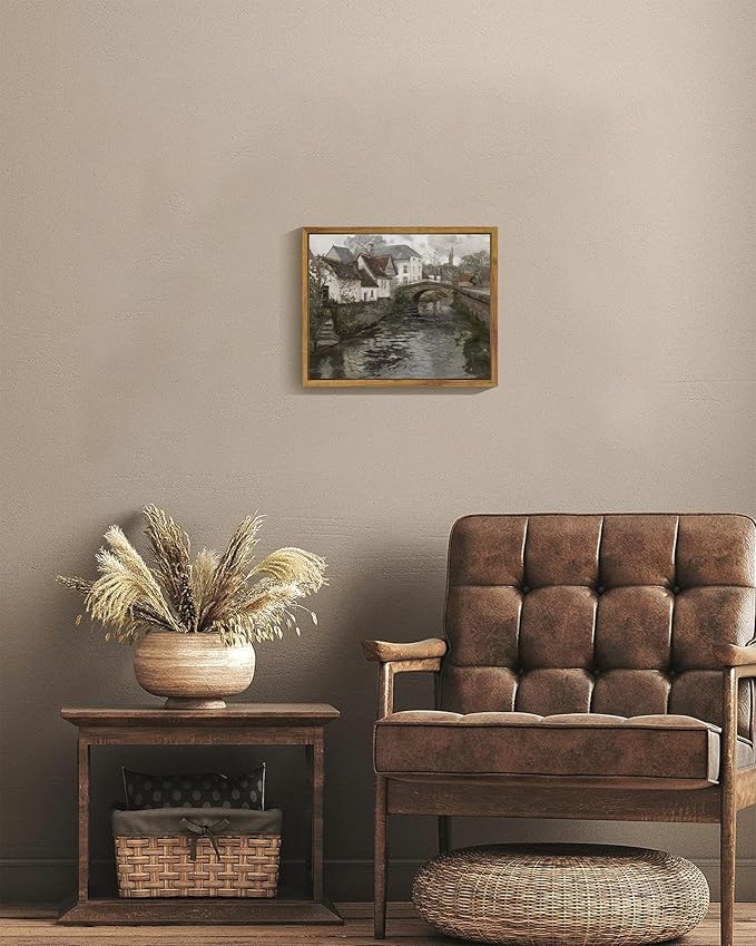 SHENIFY Vintage Town Framed Canvas Wall Art French Classic Wall Prints Modern Farmhouse Bathroom Kitchens Office Decor - 8