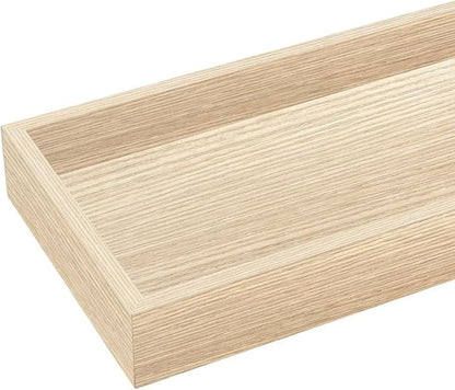 Floating Shelves for Wall, 15.7 Inch Picture Ledge with Raised Lip, Bathroom Shelves Over Toilet, Nursery Book Shelves, Kitchen Spice Rack, Wall Decor Display Ledge, Set of 2, Oak