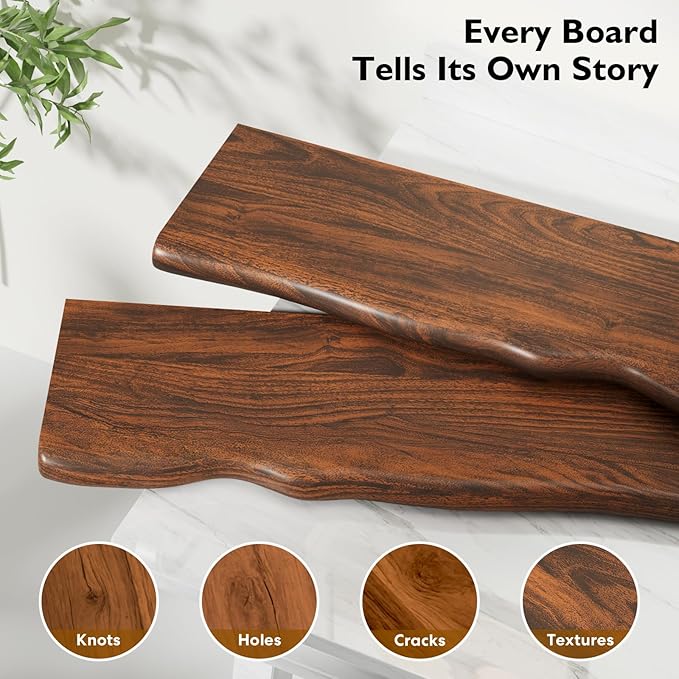 Floating Shelves for Wall Rustic Farmhouse 24 Inch Floating Shelf Wooden Shelves for Wall Mounted Live Edge Pine Shelf with Unique Natural Grain for Living Room Bedroom Kitchen (Golden Oak Finish)