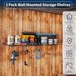 2 Pack Garage Wall Shelf, Wall Mounted Storage Shelves, Heavy Duty Metal Shelves for Room Wall, Loads 80 LBS Floating Shelves Mesh Storage Rack for Garage, Office, Basement,Wall Cabinet and Kitchen