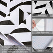 Black and White Peel and Stick Wallpaper Striped Wallpaper Herringbone Contact Paper Self Adhesive Waterproof Vinyl Roll for Bathroom Kitchen Backsplash Cabinets A Set of 17.3