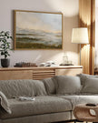 SHENIFY Landscape Framed Canvas Wall Art 24x36in Large Vintage Dusk in The Forest Classic Paints Farmhouse Bathroom Office Decor - Natural Framed