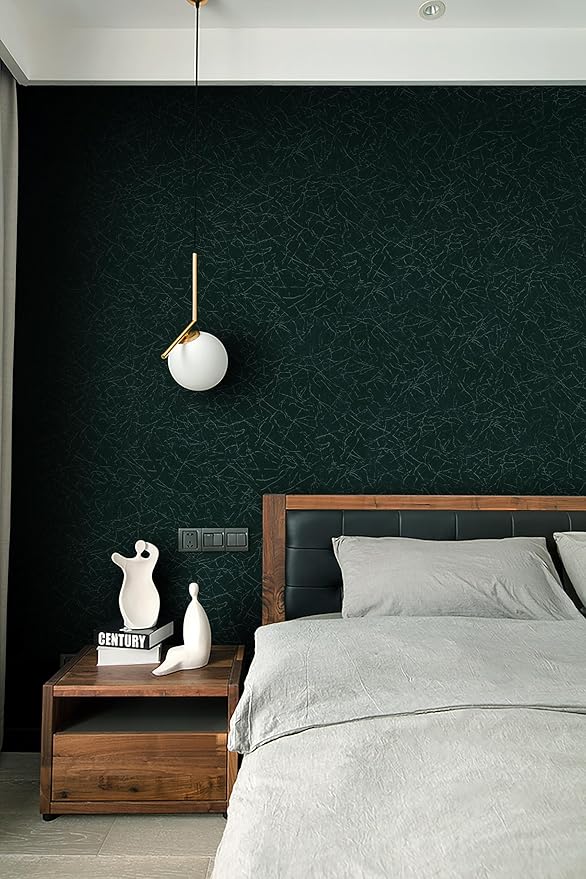Safiyya Wallpaper Blackish Green Silk Peel and Stick Wallpaper Textured Green Contact Paper Removable Solid Color Self Adhesive Wall Paper Vinyl Rolls 118