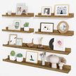 Axeman Picture Ledge Shelf, Floating Shelves for Storage Set of 6, 36 inch Floating Wall Mounted Shelves, Wall Shelves with Lip for Living Room, Bedroom, Nursery, Bathroom, Kitchen, Rustic Brown