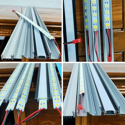 ICIH (Pack-10 Aluminum DC12V 9W SMD5630 Double Row 84LED 0.5M/20inches Rigid Hard LED Strip Light Natural White 5500K Super Bright Led Bar (Natural White)