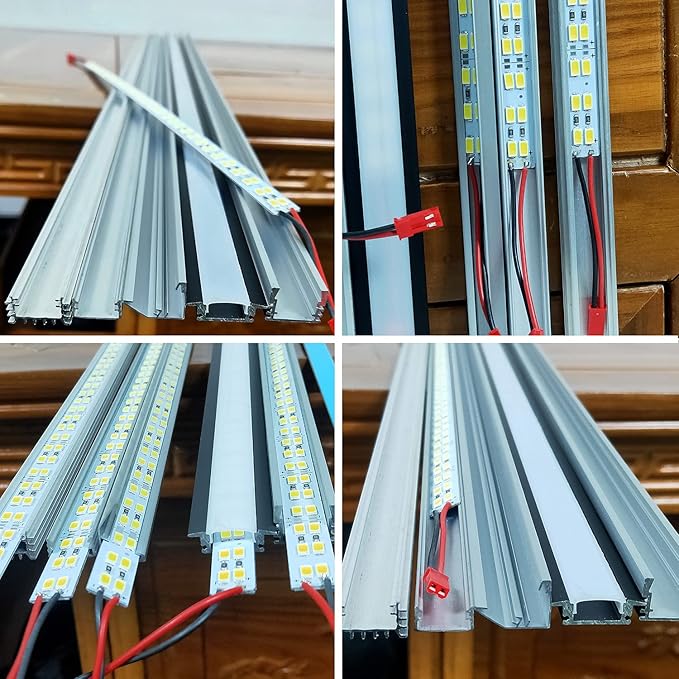ICIH Under Cabinet LED Light 10Pack 12v LED Light Strip Rigid Super Bright White 6000K SMD5630 9W 84LED Double Row 0.5m/20in for Kitchen Cabinet,Counter,Showcase Vehicle Replace