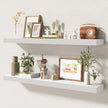 40 Inch Floating Shelves | 6.5 Inch Deep White Floating Shelves Set of 2 | 40